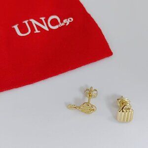 Uno de 50 Earring UNLOCK EARRINGS Padlock & Key Earring Luck Earring Gold Plated